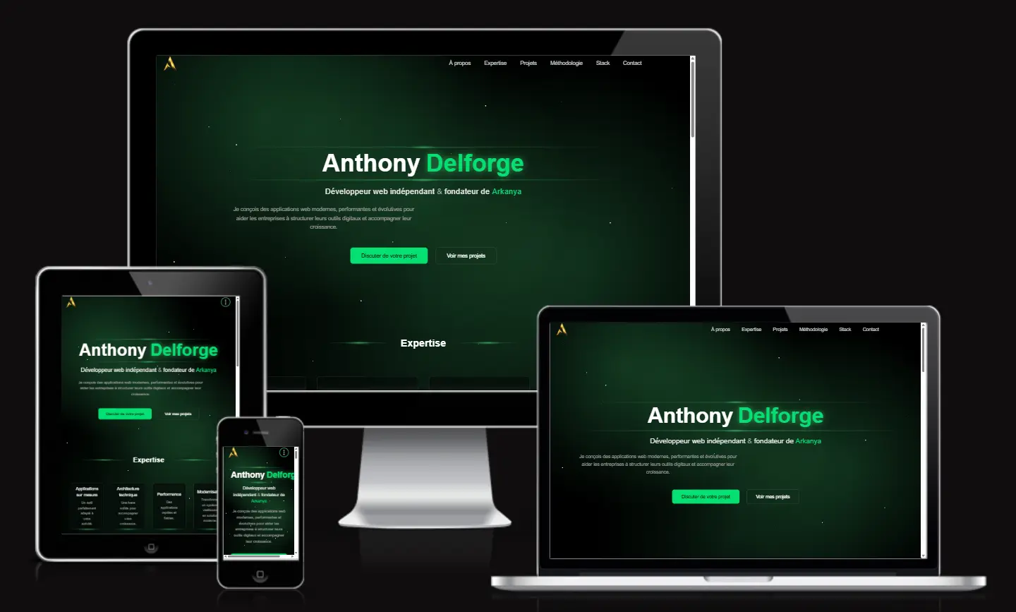 Anthony Delforge, landing page d'expertise personnelle — aperçu