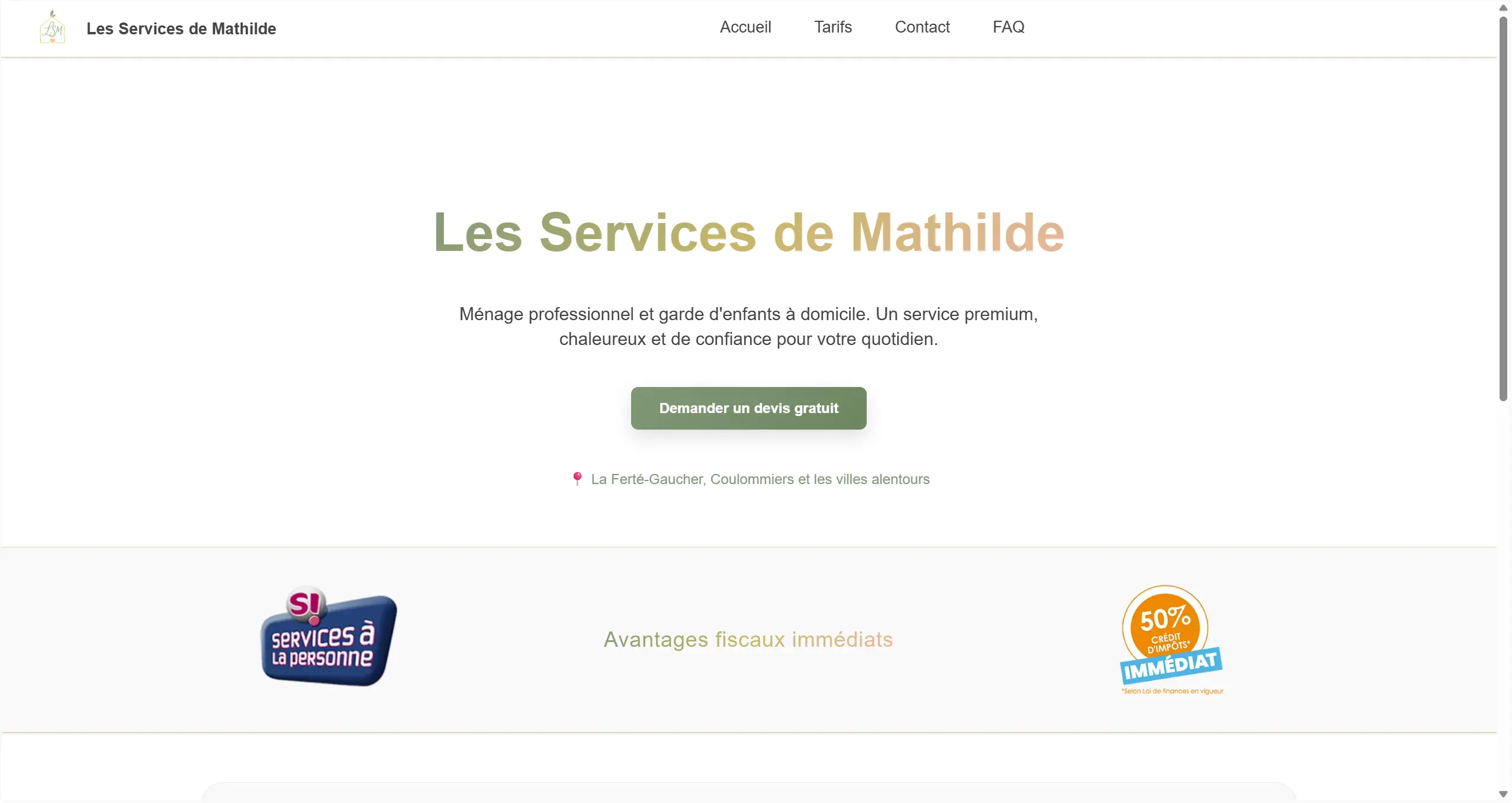 Les Services de Mathilde, refonte stratégique d'un site d'aide à la personne — aperçu